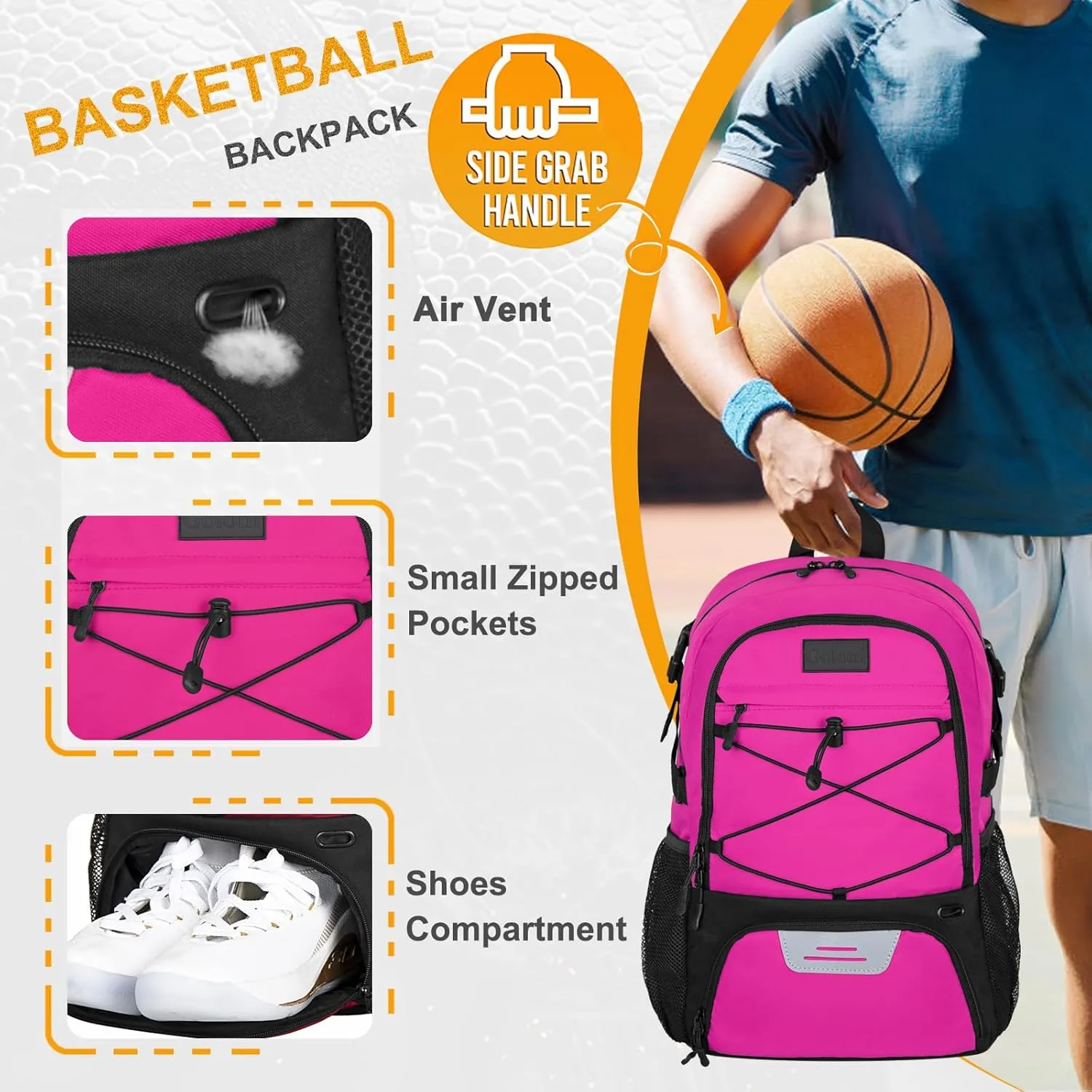 Goloni Soccer Backpack,Basketball Backpack with Ball Compartment & Shoe Compartment,Backpack for Basketball,Soccer