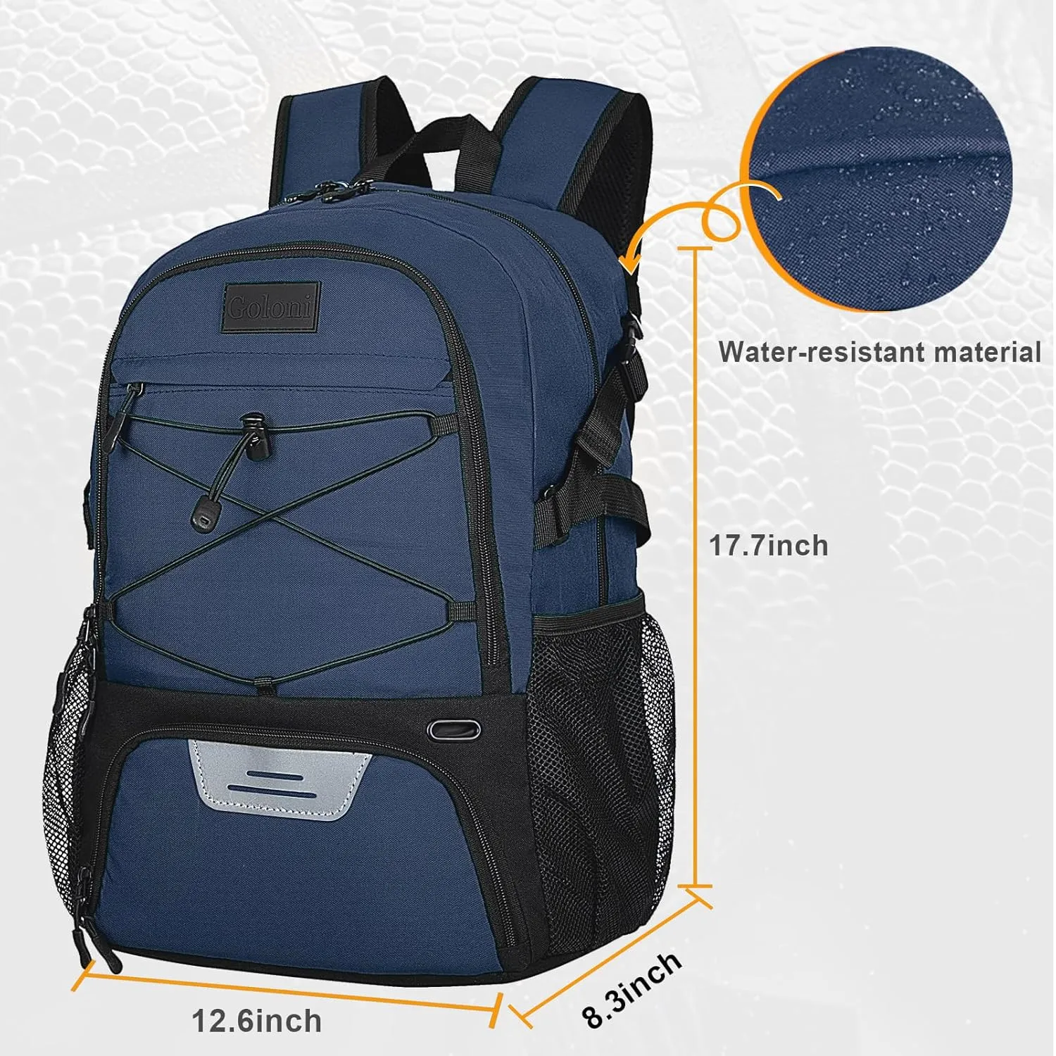 Goloni Soccer Backpack,Basketball Backpack with Ball Compartment & Shoe Compartment,Backpack for Basketball,Soccer
