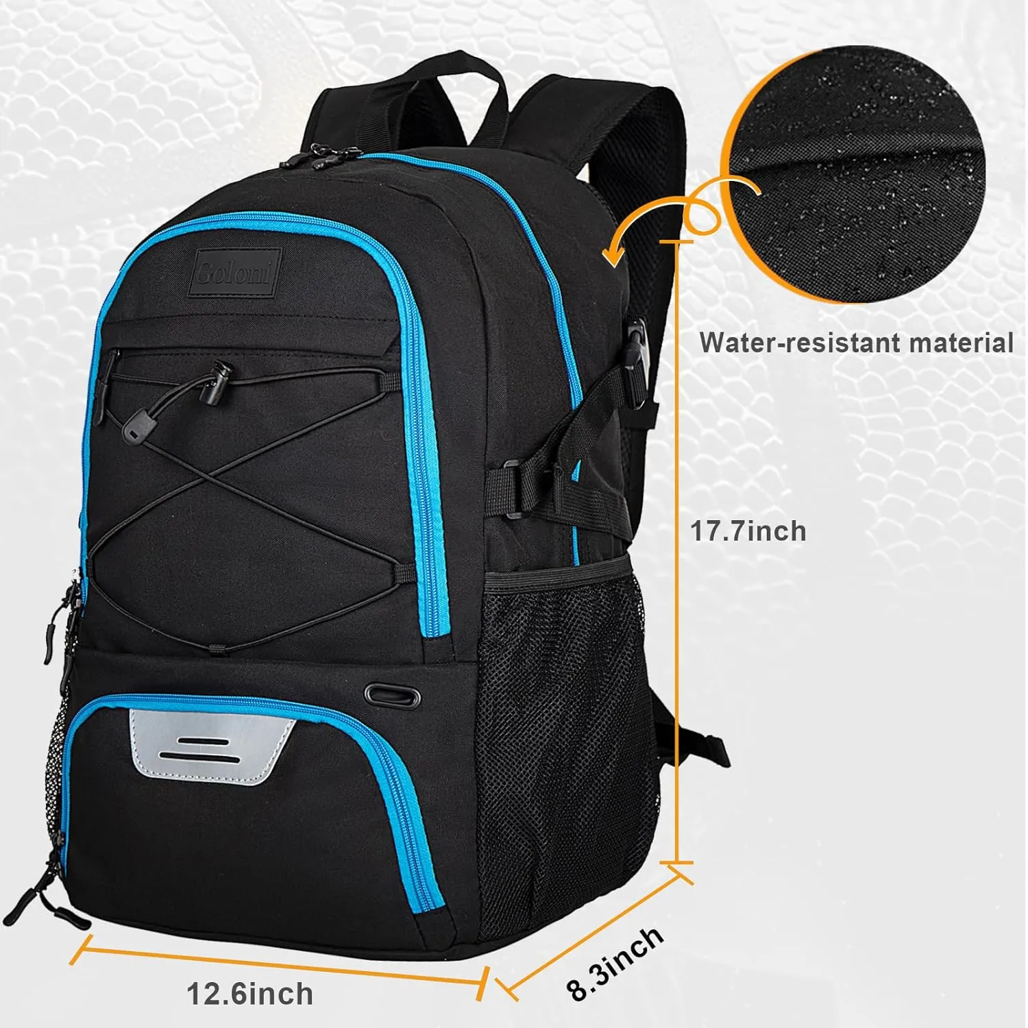 Goloni Soccer Backpack,Basketball Backpack with Ball Compartment & Shoe Compartment,Backpack for Basketball,Soccer