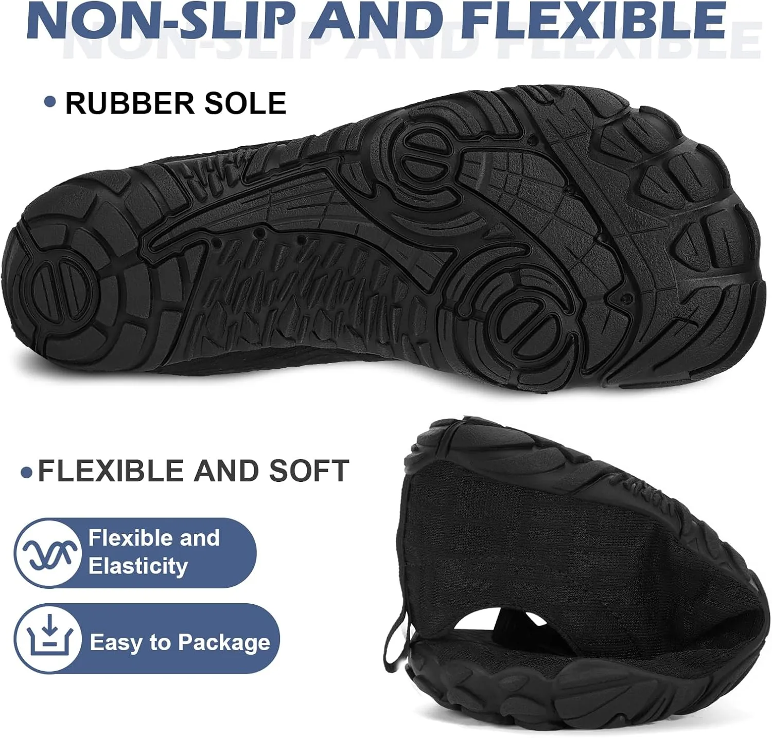 Hike Barefoot Shoes Women Men with Wide Toe Box Footwear Healthy Non-Slip Hike Beach Pool Aqua Swim Surf Hiking Running Athletic Water Shoe