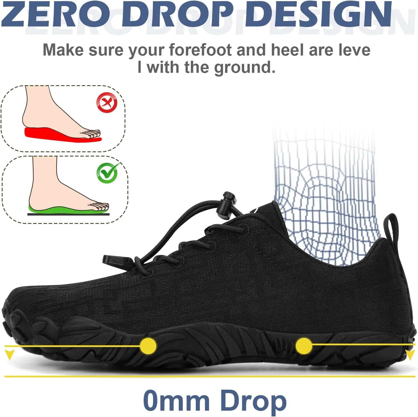 Hike Barefoot Shoes Women Men with Wide Toe Box Footwear Healthy Non-Slip Hike Beach Pool Aqua Swim Surf Hiking Running Athletic Water Shoe