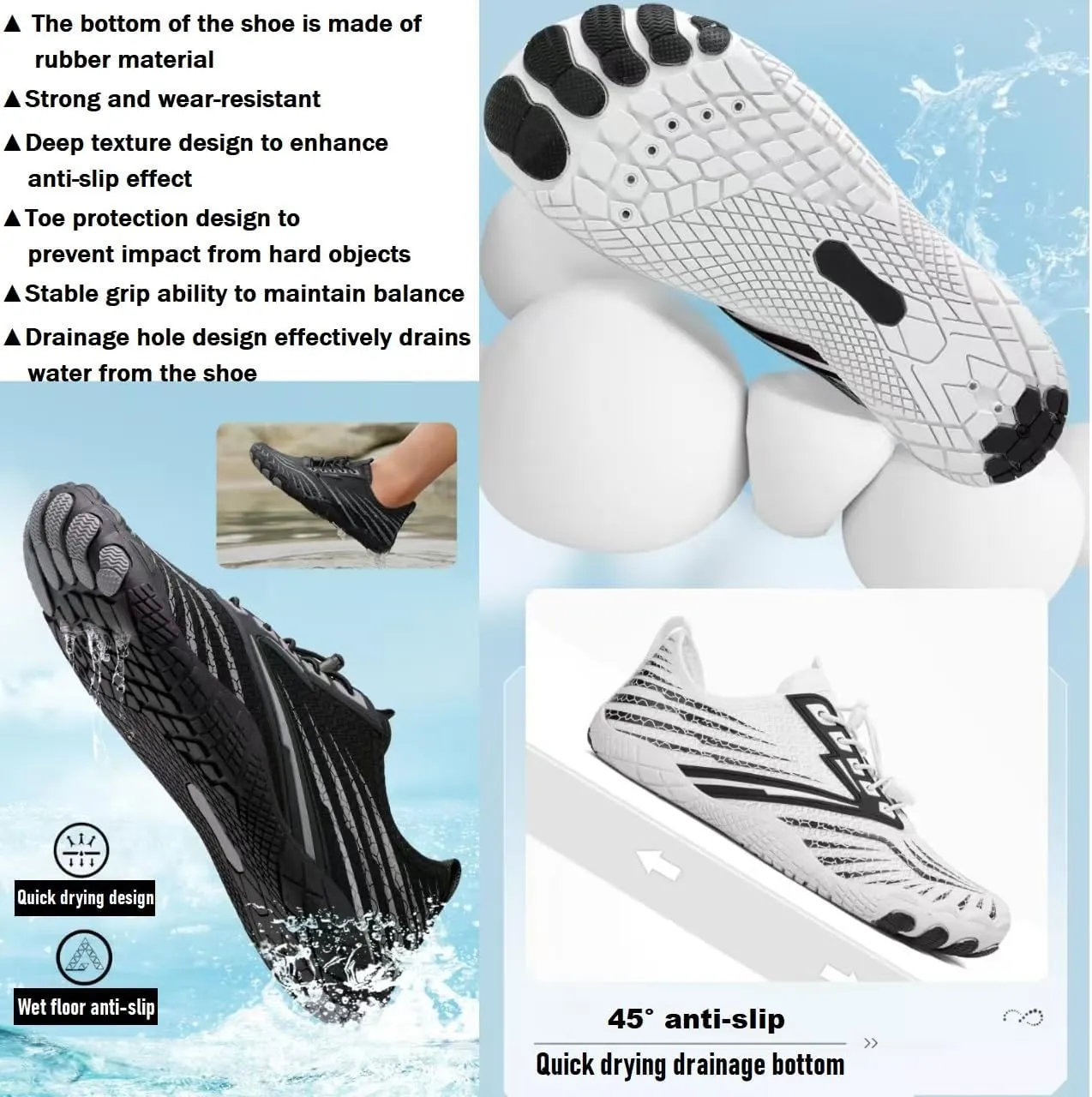 Hike Barefoot Shoes Womens,New Barefoot Footwear, Non-Slip Water Shoes,Breathable & Non-Slip Athletic Footwear,Wide Toe with Hike