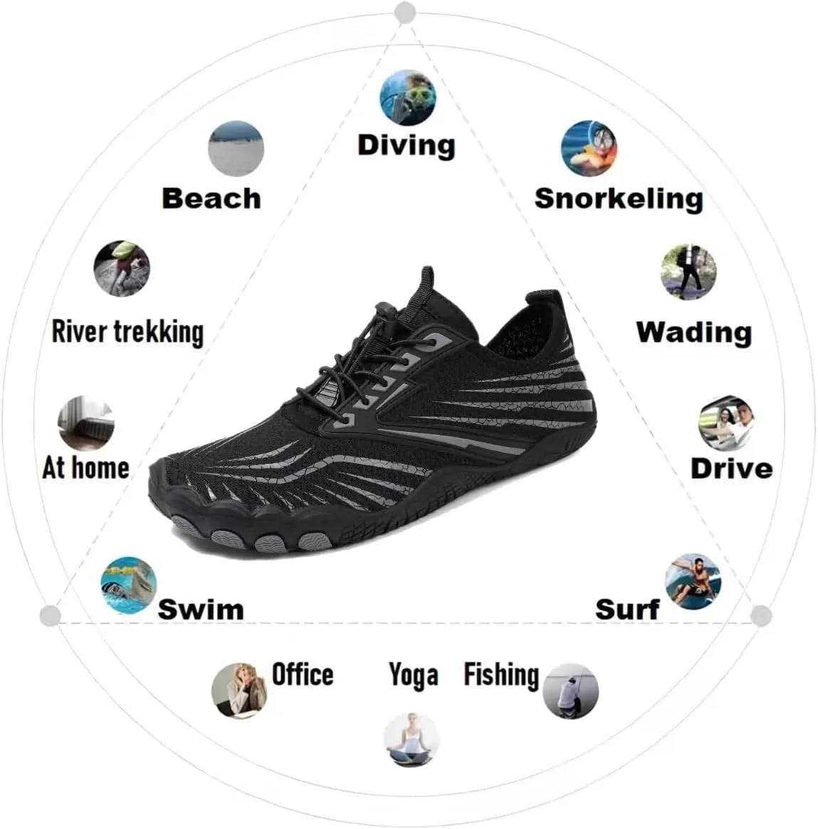 Hike Barefoot Shoes Womens,New Barefoot Footwear, Non-Slip Water Shoes,Breathable & Non-Slip Athletic Footwear,Wide Toe with Hike