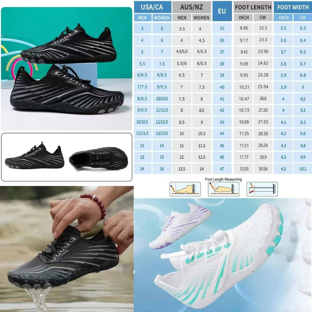 Hike Barefoot Shoes Womens,New Barefoot Footwear, Non-Slip Water Shoes,Breathable & Non-Slip Athletic Footwear,Wide Toe with Hike