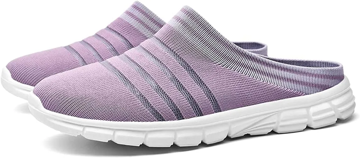HYDLONGR Men's Women's Lightweight Breathable Knitted Mesh Upper Garden Sandals Quick-Drying Slippers Mules Clogs Shoes Indoor Outdoor