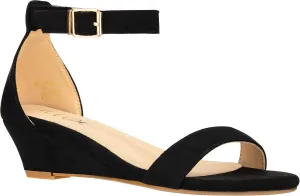 ILLUDE Women's Open Toe Ankle Strap Low Wedge Sandal Comfortable Platform Heeled Sandals