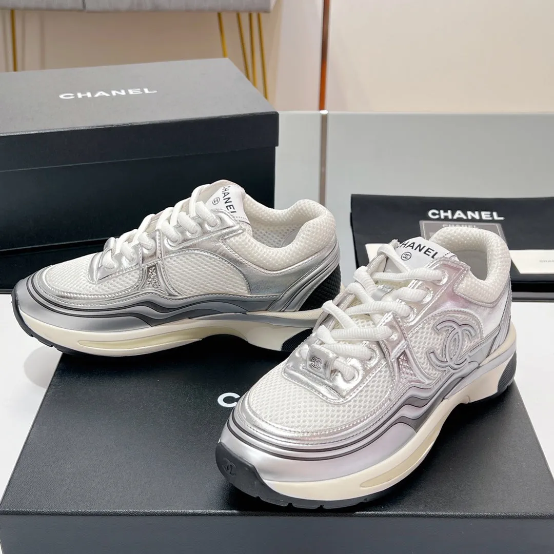 In CHANEL AI-powered Worldwide delivery White 149795 Mesh Sneaker Fabric