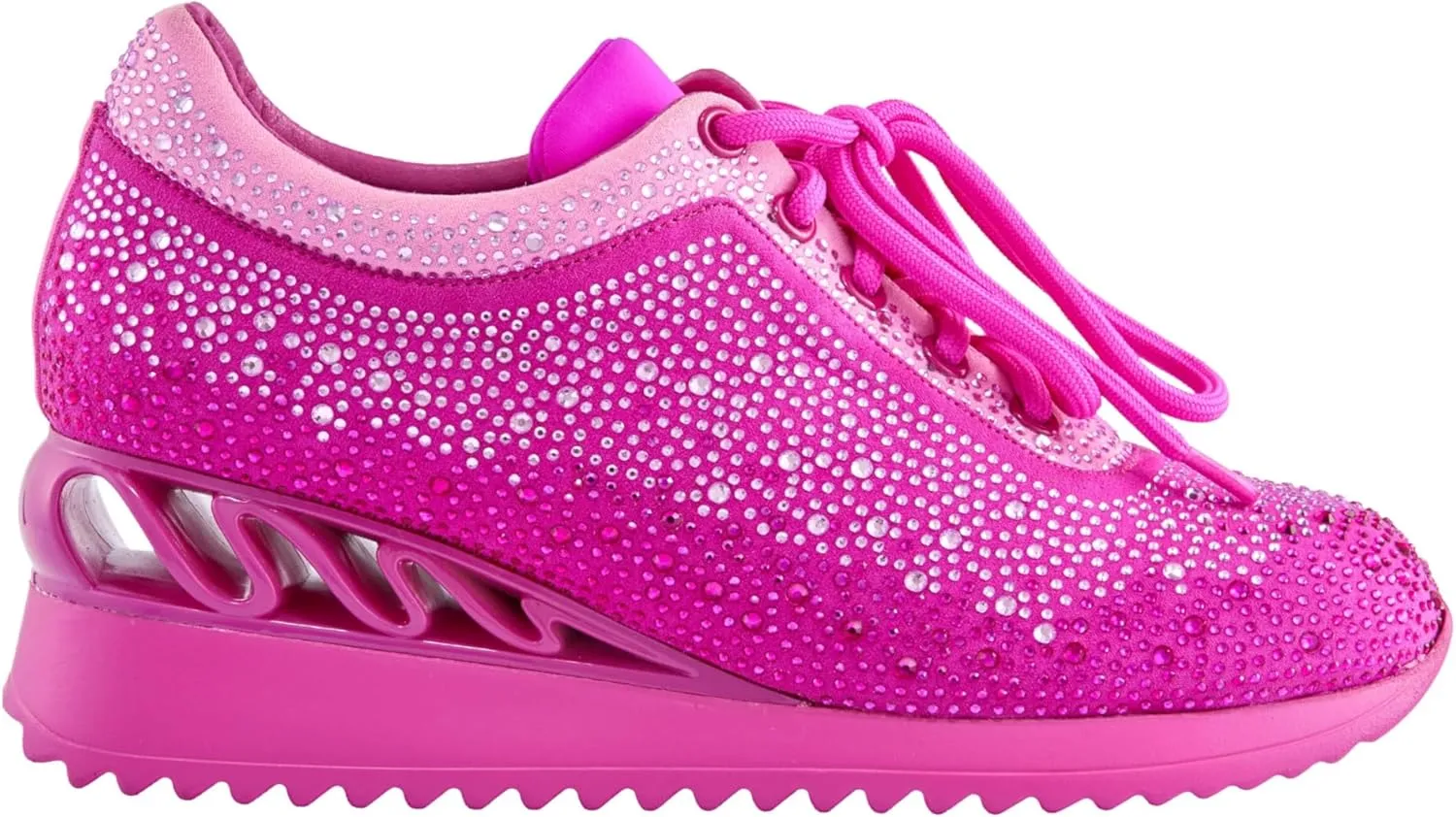 Jackpot Glitz Fashion Athletic Sneaker On A Spring Look Wedge