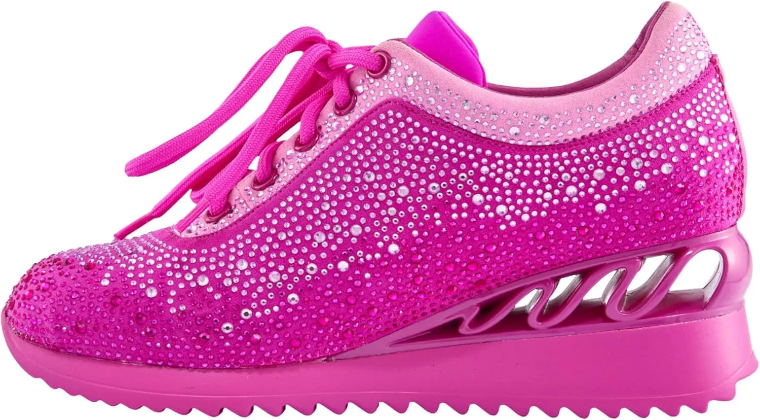 Jackpot Glitz Fashion Athletic Sneaker On A Spring Look Wedge
