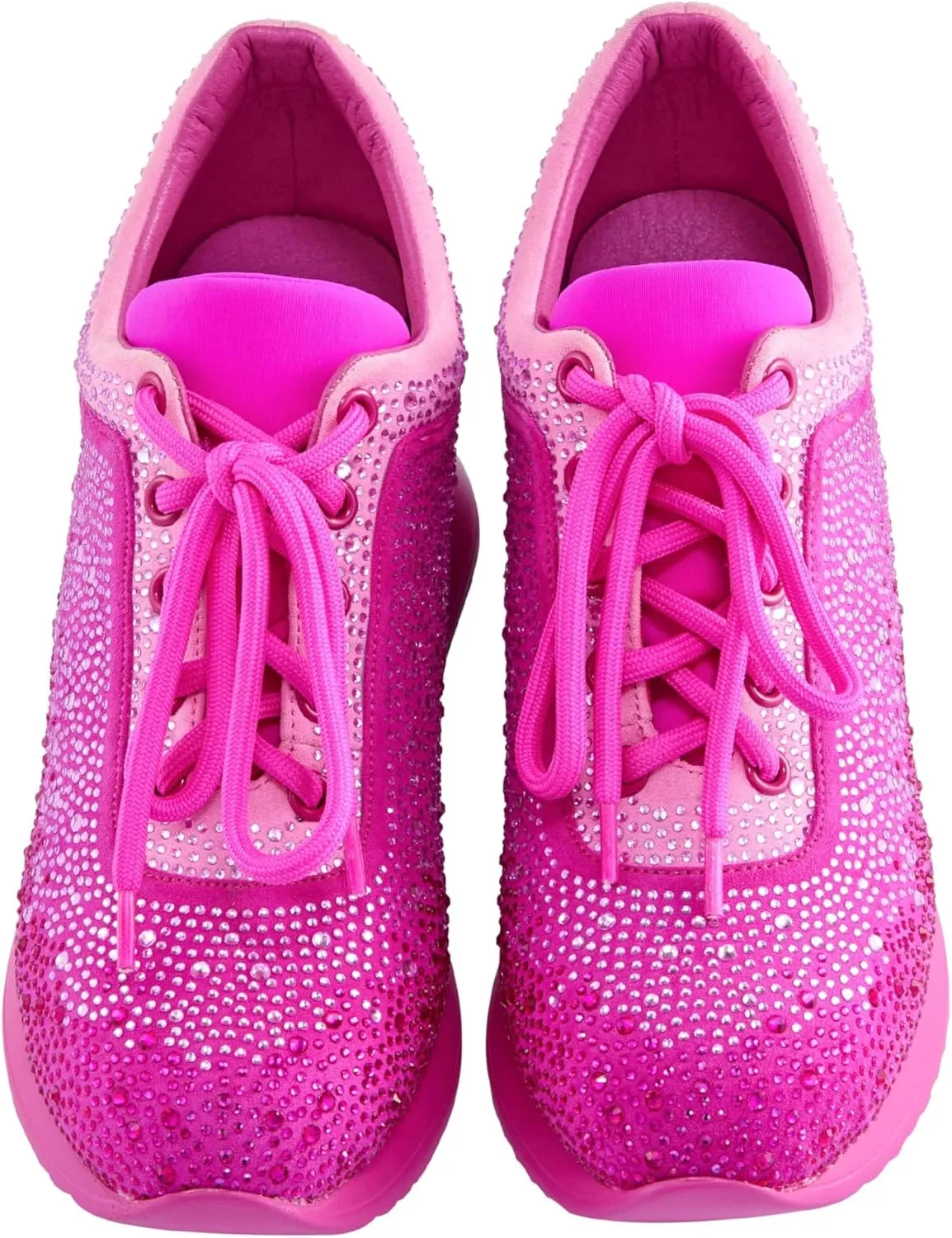 Jackpot Glitz Fashion Athletic Sneaker On A Spring Look Wedge