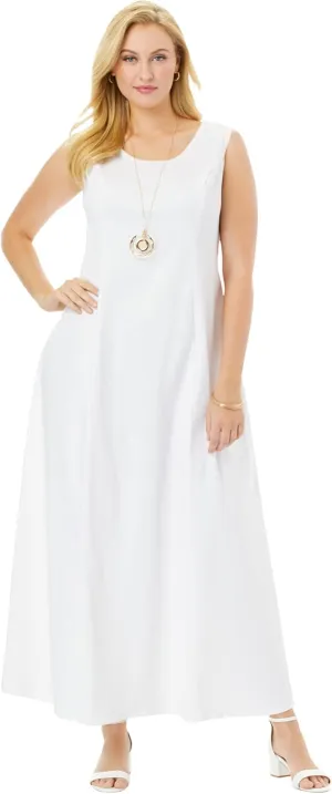 Jessica London Women's Plus Size Stretch Denim Maxi Dress