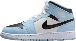 Jordan Nike Kids Air 1 Retro High OG GS Basketball Shoe, White/Vivid Green/Lavender Mis, 4 Big Kid