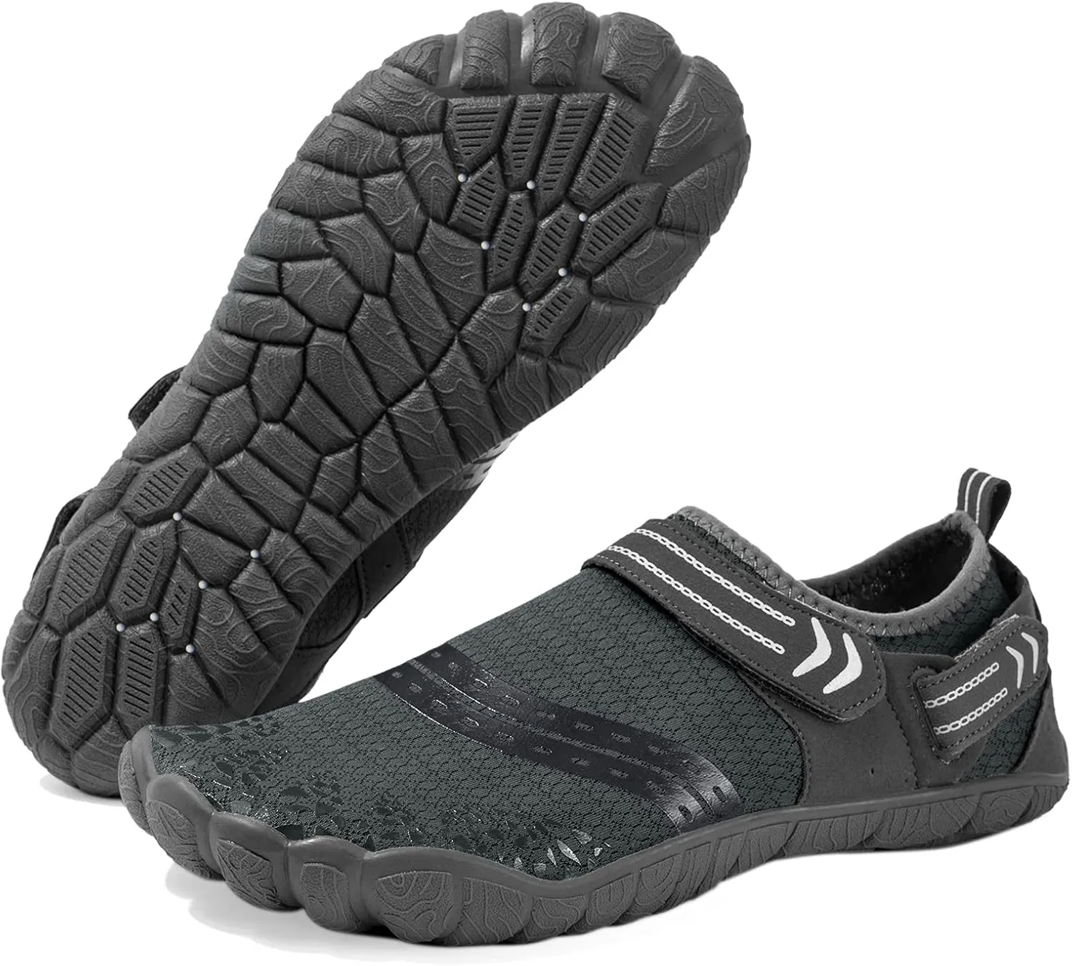 Josaywin Water Shoes for Men Quick Dry Wide Toe Aqua Shoes Adjustable Barefoot Sock for Swim Beach River Pool Surf