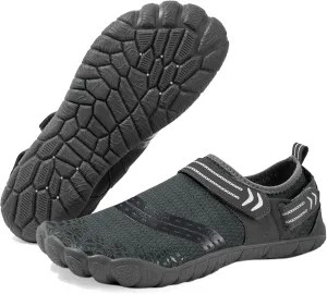 Josaywin Water Shoes for Men Quick Dry Wide Toe Aqua Shoes Adjustable Barefoot Sock for Swim Beach River Pool Surf