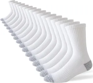 JOYNÉE 8 Pairs Mens Crew Cushion Socks Work Athletic Running Socks Casual Breathable Socks for Men,Sock Size:10-13