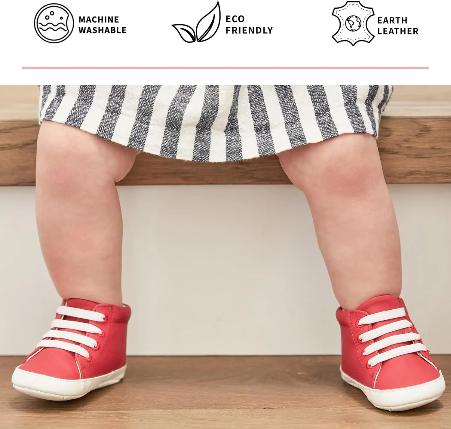 JuJuBe Sneakers for Babies & Infants, Slip On Elastic Lace Sneaker, Machine Washable Stain Resistant Vegan Leather Baby Shoes with Soft Sole, Baby Boy & Baby Girl Shoes
