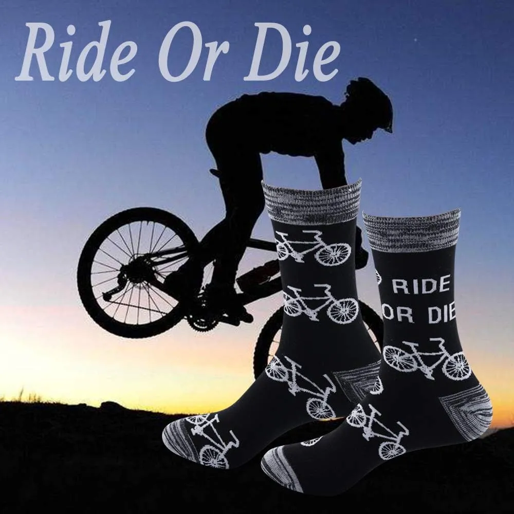 JXGZSO Funny Riding Bikes Crew Socks Racer Adventure Gift for Biker
