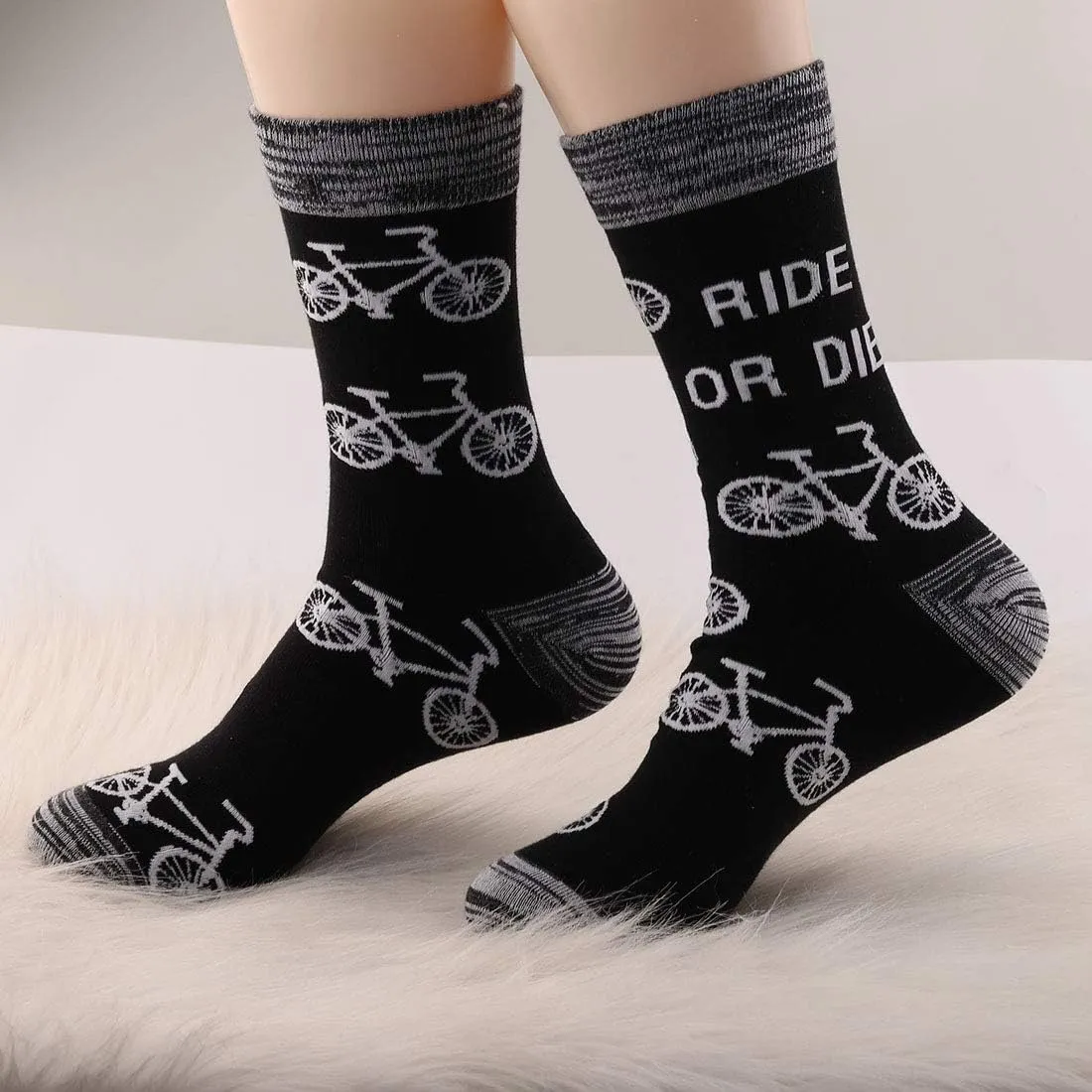 JXGZSO Funny Riding Bikes Crew Socks Racer Adventure Gift for Biker