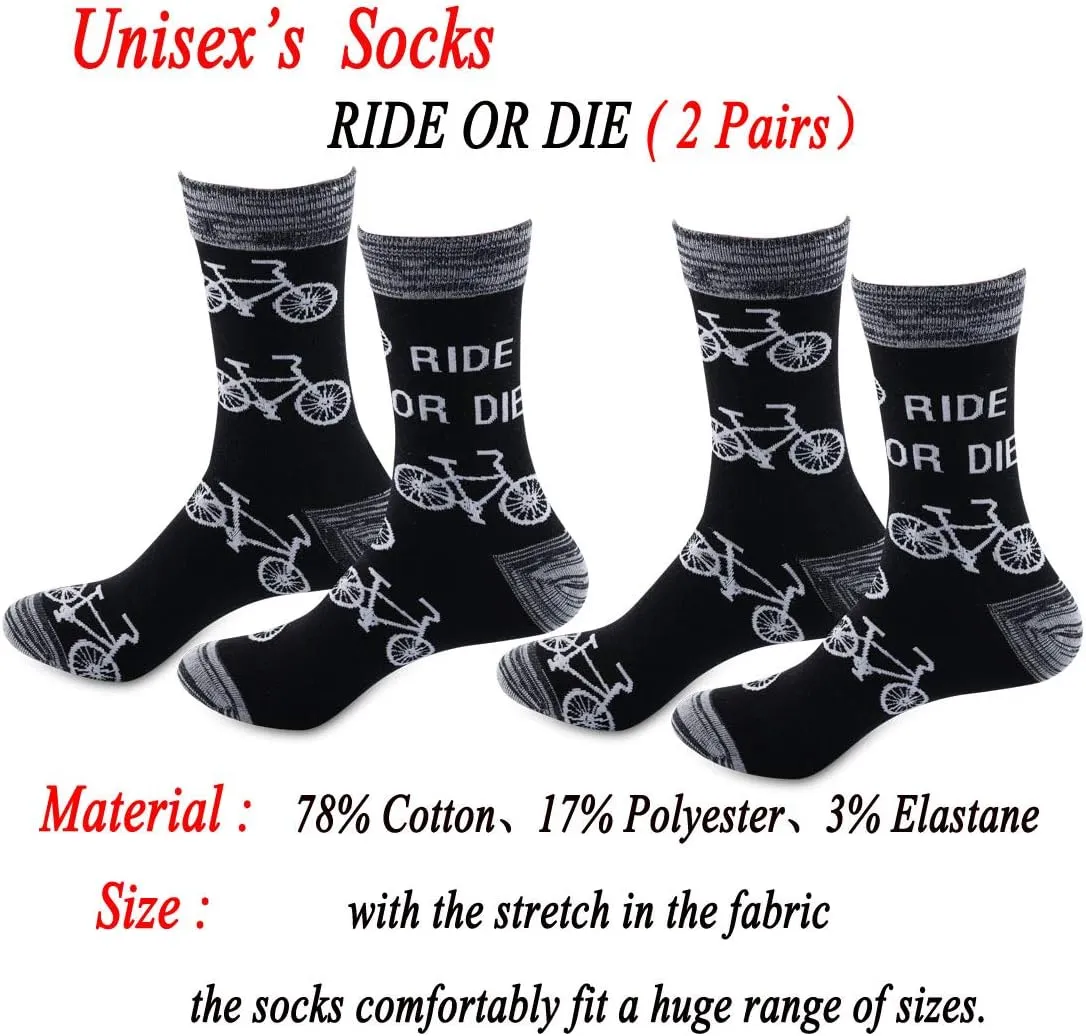 JXGZSO Funny Riding Bikes Crew Socks Racer Adventure Gift for Biker