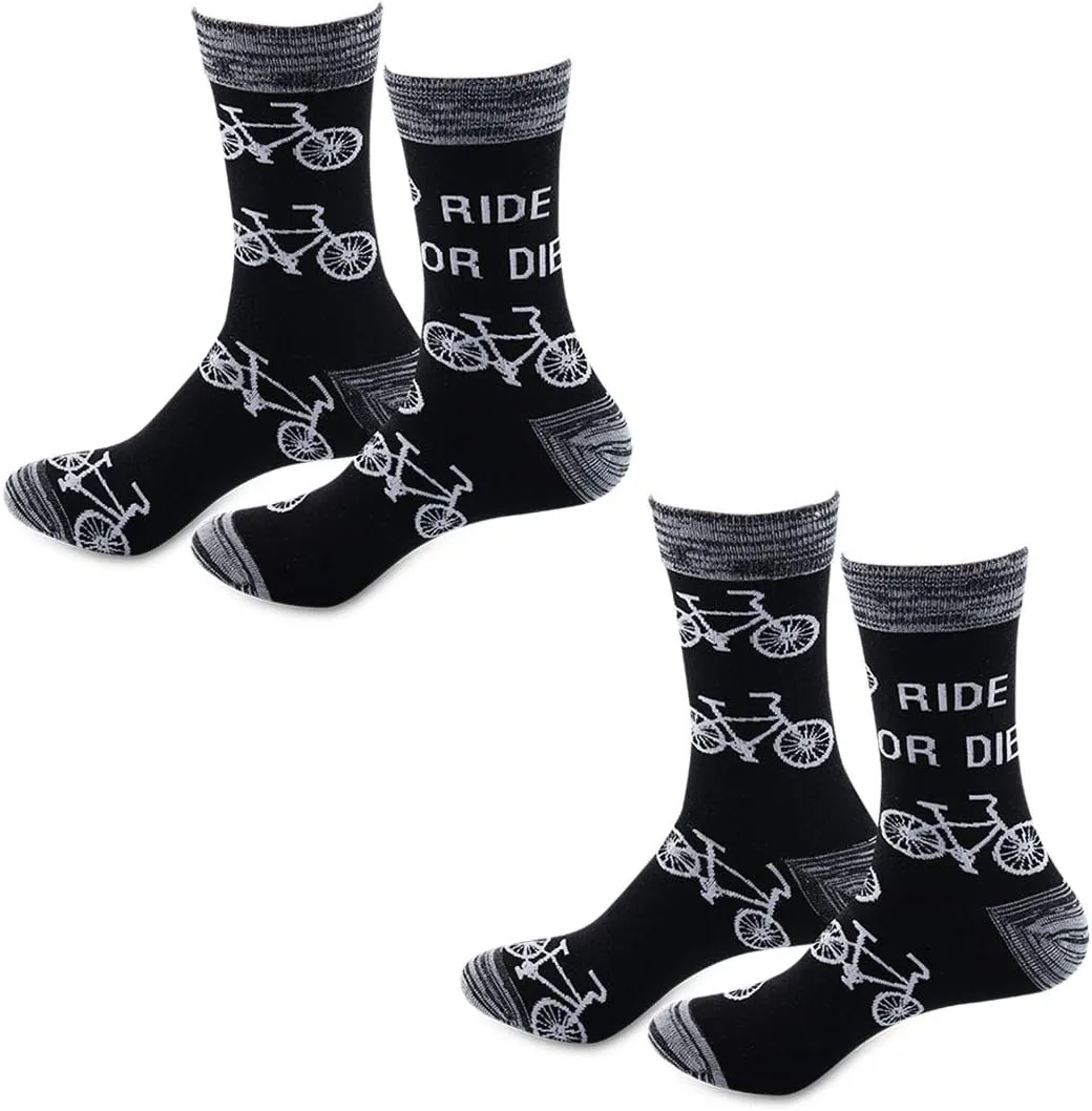 JXGZSO Funny Riding Bikes Crew Socks Racer Adventure Gift for Biker