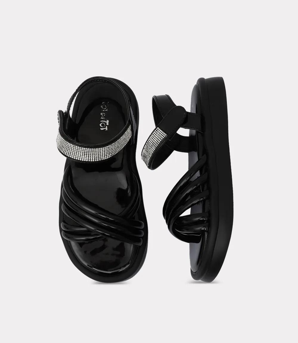 KG0225-BLACK-Girl Sandal