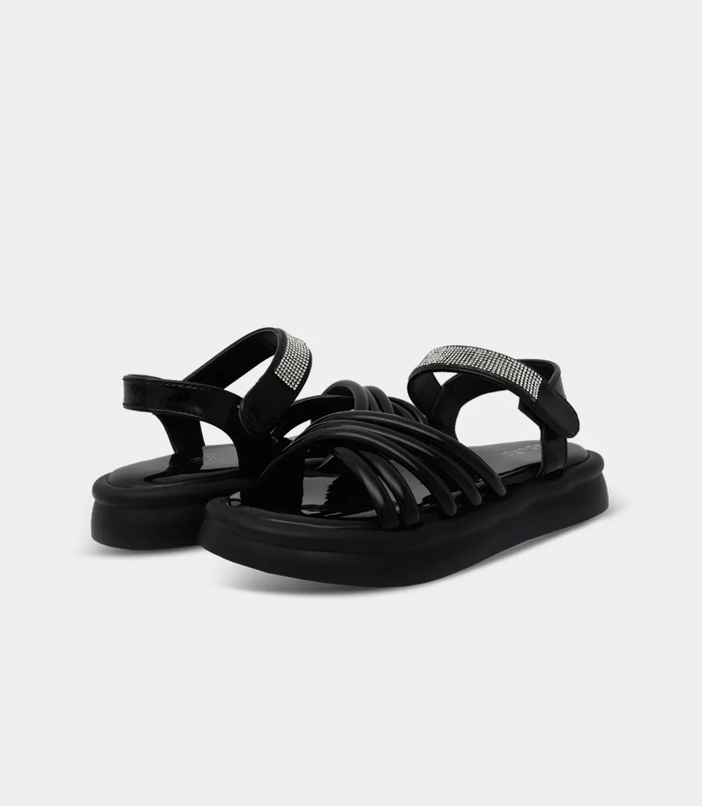 KG0225-BLACK-Girl Sandal