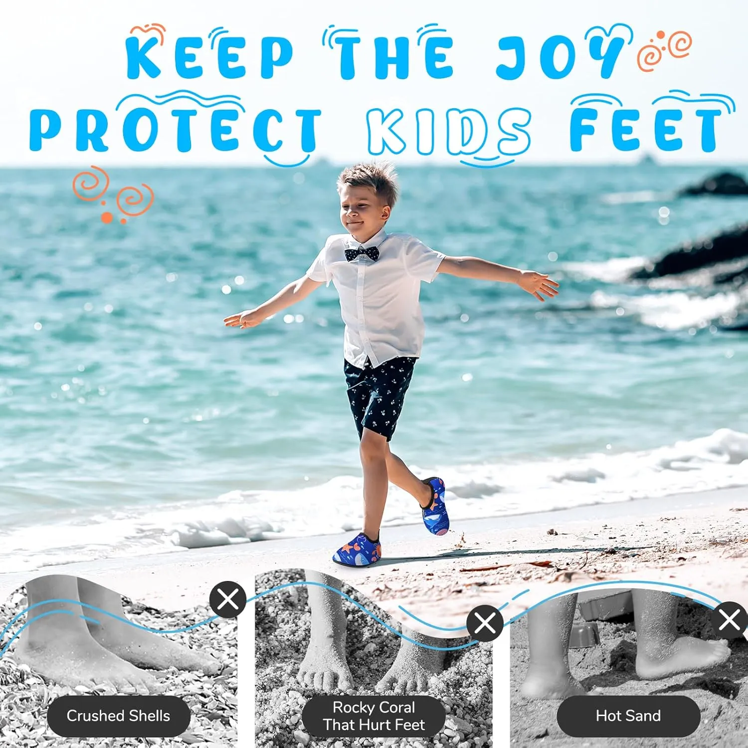 Kids Boys Girls Swim Water Shoes, Toddler Kids Swim Water Shoes Non-Slip Quick Dry Beach Shoes,Barefoot Sports Shoes Aqua Socks for Beach Outdoor Sports