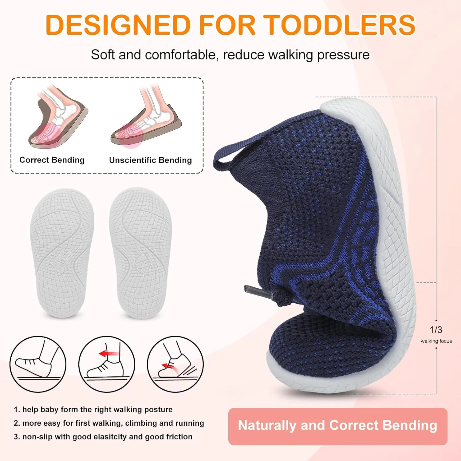 L-RUN Toddler Boys Girls Tennis Shoes Breathable Comfortable Barefoot Wide Summer School Walking Sneakers Baby First Walking Shoes