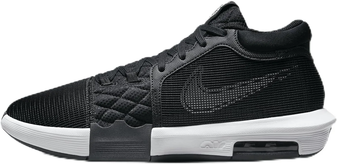 Lebron Witness 8 (Team Bank) Basketball Shoes (FB9944-002, Black/Black/White) Size 8