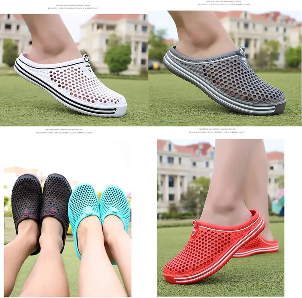 LIBINXIF Women Garden Clog Shoes Mesh Summer Breathable Slippers Beach Sandals Shower Footwear Water Shoes Walking Anti-Slip Shoes