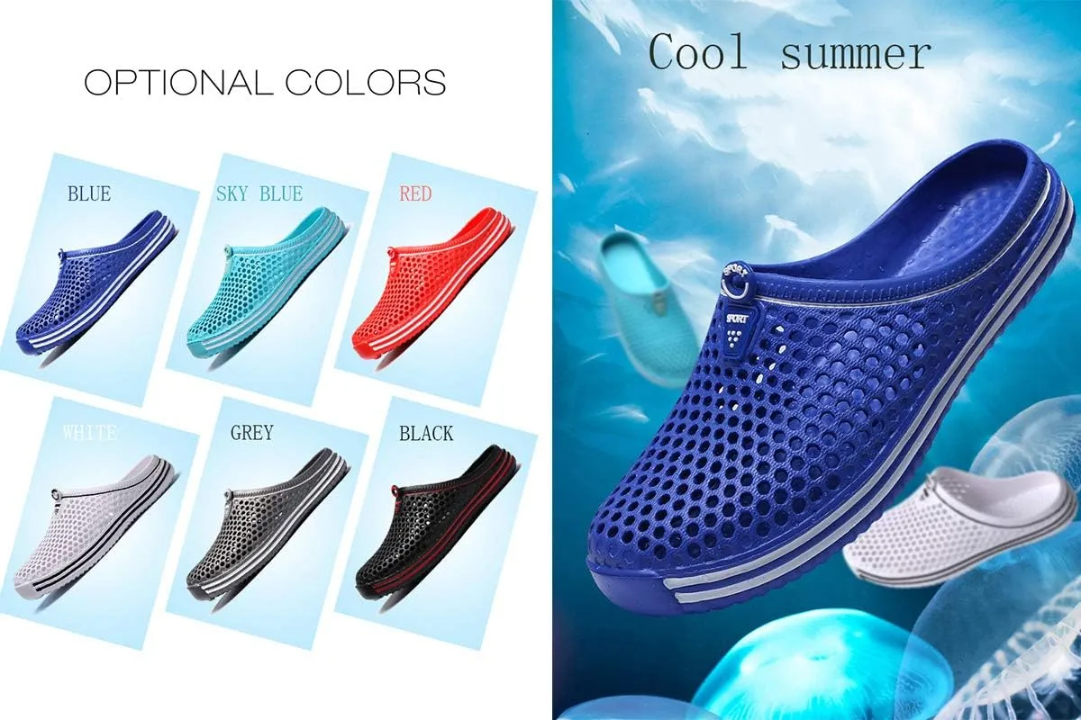 LIBINXIF Women Garden Clog Shoes Mesh Summer Breathable Slippers Beach Sandals Shower Footwear Water Shoes Walking Anti-Slip Shoes