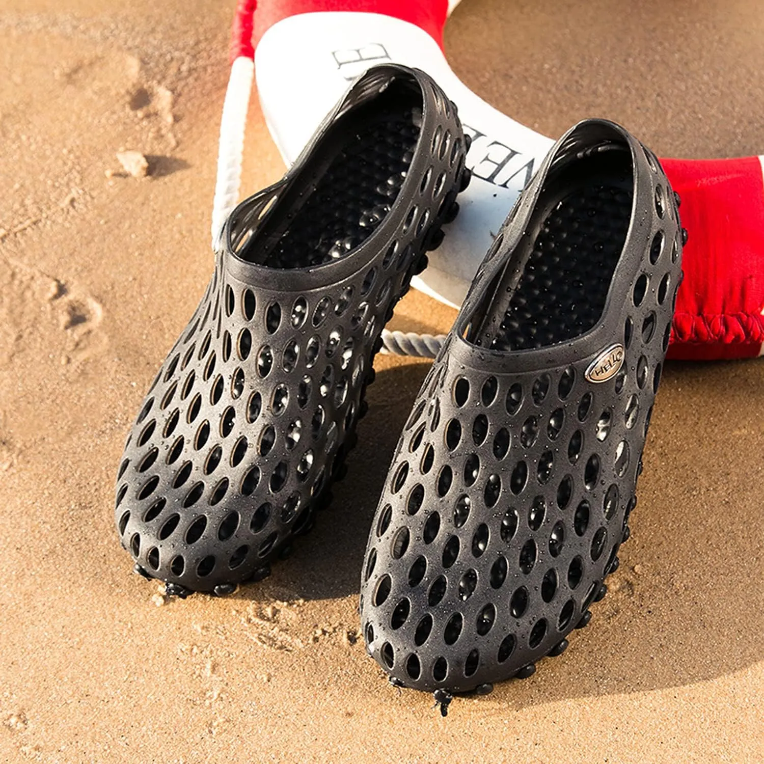 LIBINXIF Women's Men's Mesh Breathable Quick-Drying Beach Slippers Anti-Slip Garden Clogs Mules Shoes Shower Shoes Water Walking Shoes