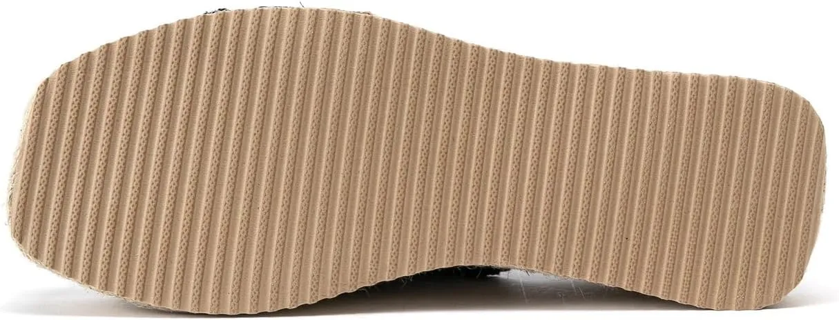 Lryweisy Women's Platform Sandals Woven Upper Espadrille Sandals Comfortable Wedges Slides with Adjustable Buckle