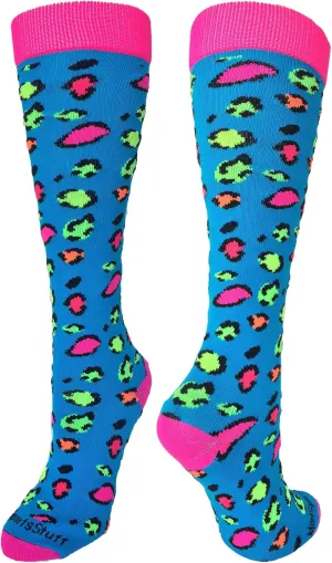 MadSportsStuff Exotic Leopard Over The Calf Athletic Socks