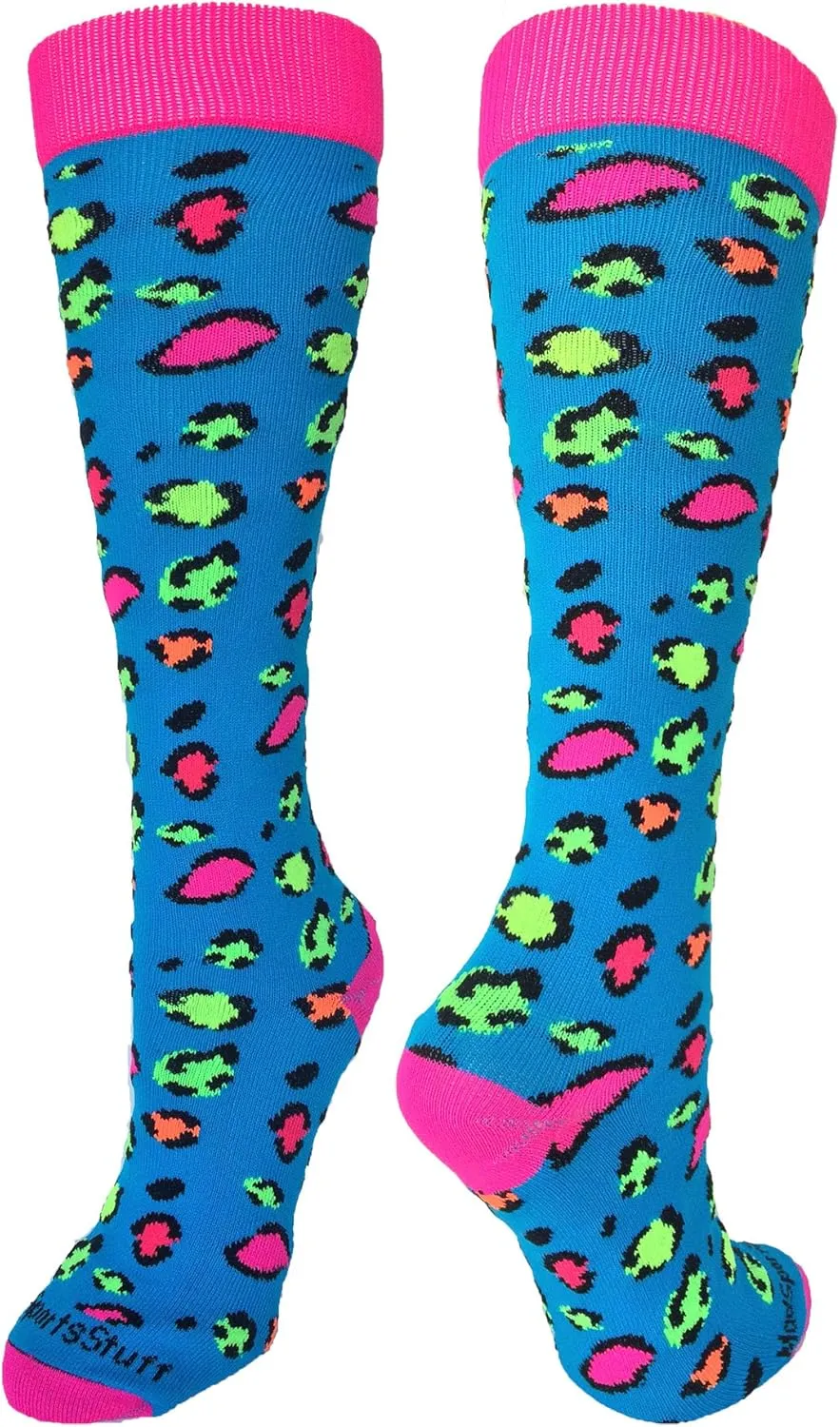 MadSportsStuff Exotic Leopard Over The Calf Athletic Socks