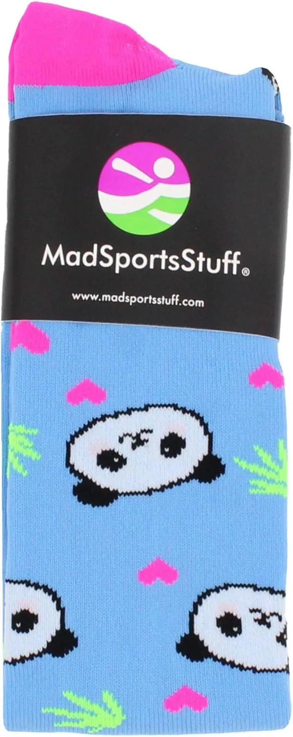 MadSportsStuff Happy Panda Bear Soccer Socks for Girls Boys Kids Women Youth Over the Calf Gift Accessories