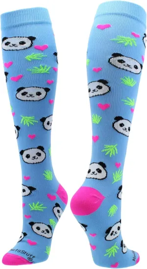 MadSportsStuff Happy Panda Bear Soccer Socks for Girls Boys Kids Women Youth Over the Calf Gift Accessories