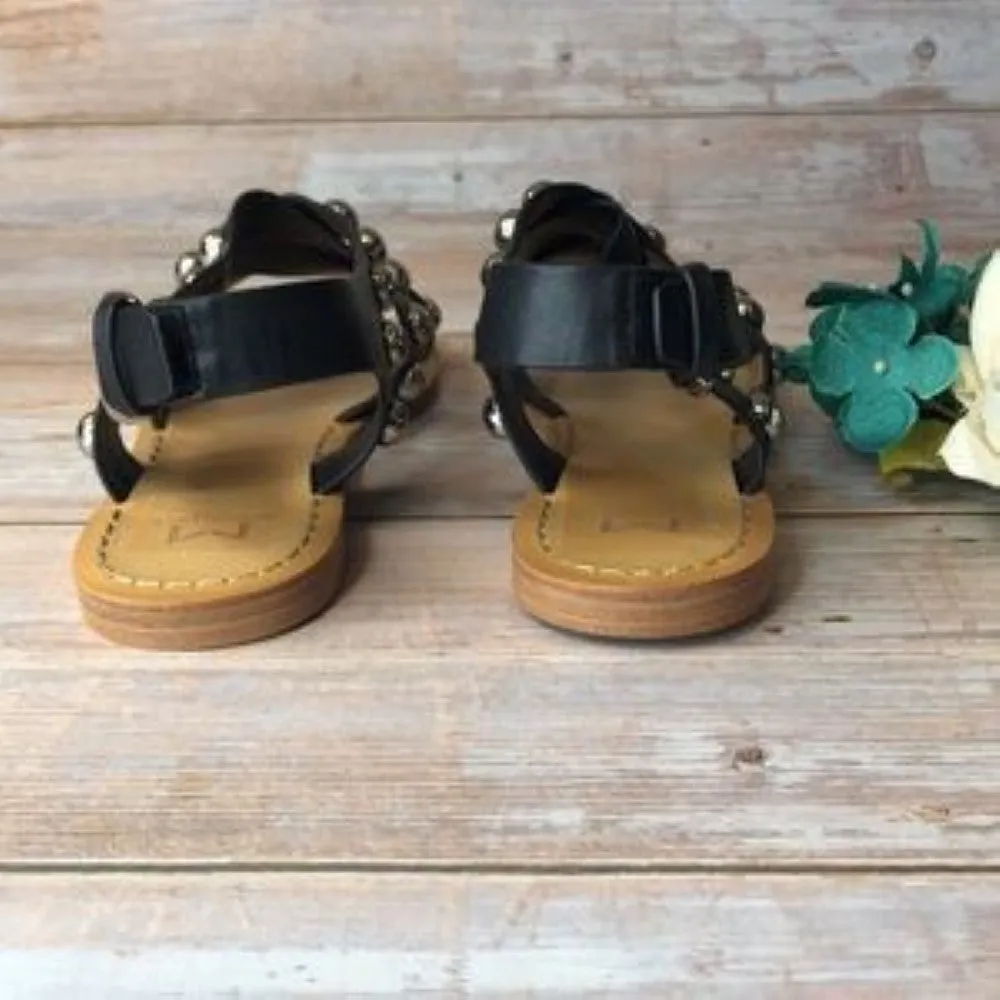 MARC FISHER Prancer Black Studded Sandal 6.5M