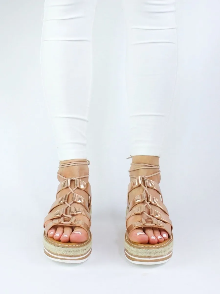 Melissa Rose Gold Espadrille Sandal