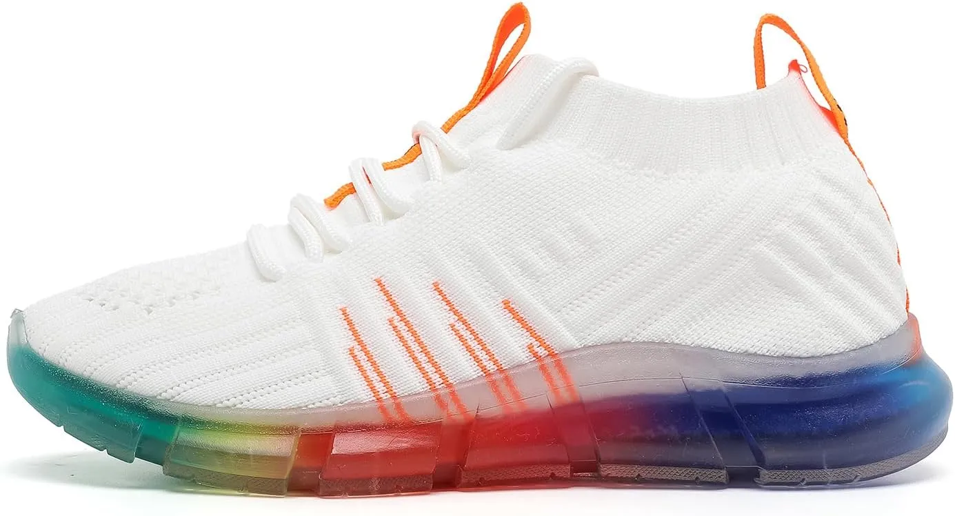 MEMON Women's Sports Shoes Rainbow Jelly Soles Sneakers Breathable Running/Walking Fashion Shoes Tennis Shoes