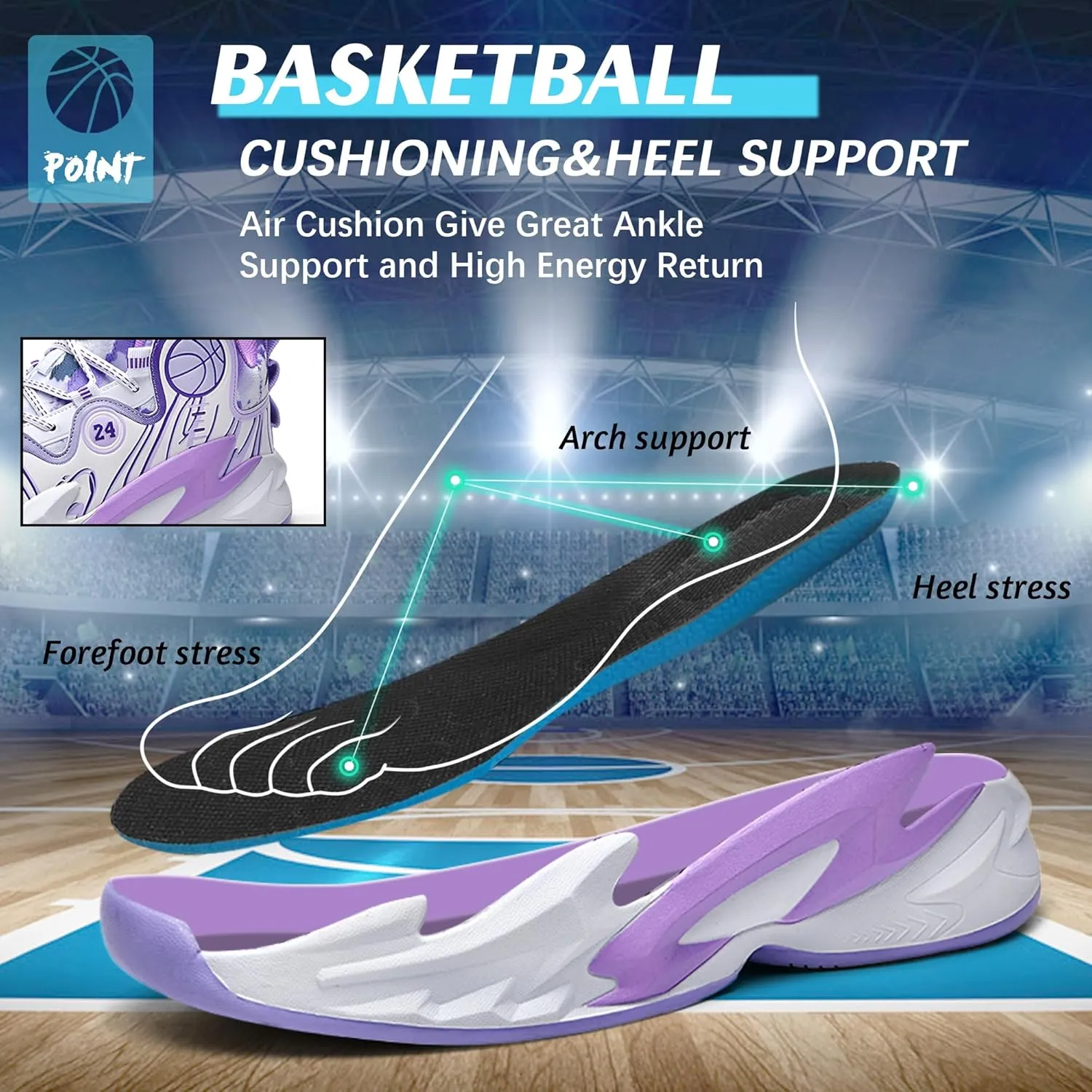 Men Basketball Shose Breathable Fashion Sneakers Non Slip Sport Shoes