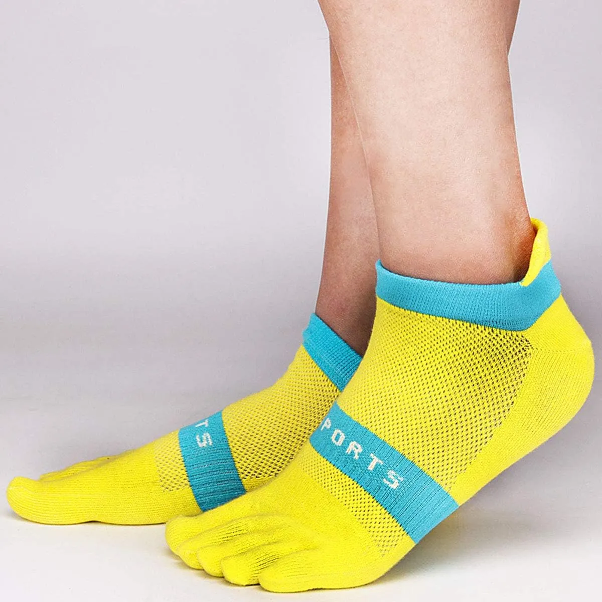 Men Toe Socks No Show Cotton Low Cut Athletic Running 5 Finger Wicking 9 Pack