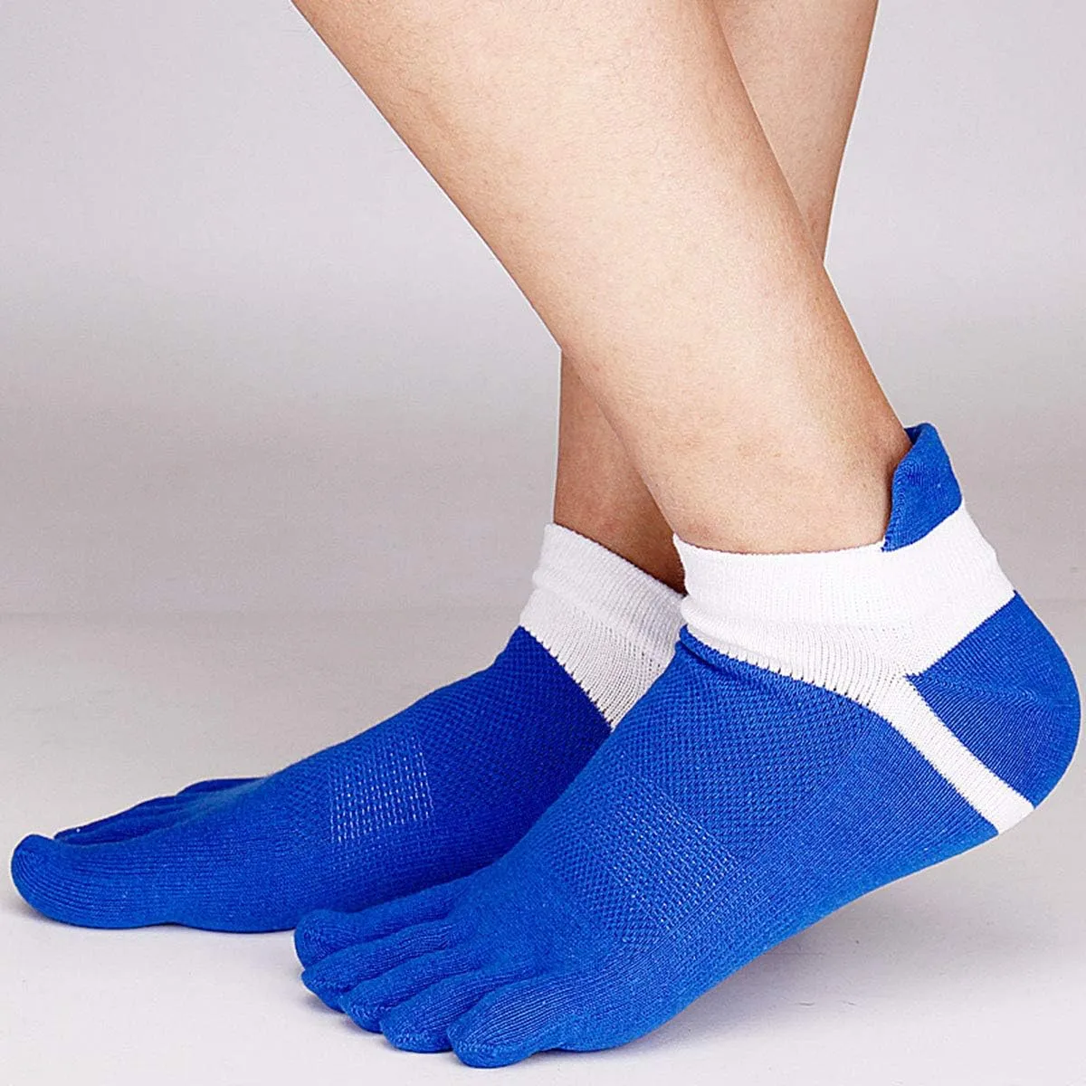 Men Toe Socks No Show Cotton Low Cut Athletic Running 5 Finger Wicking 9 Pack
