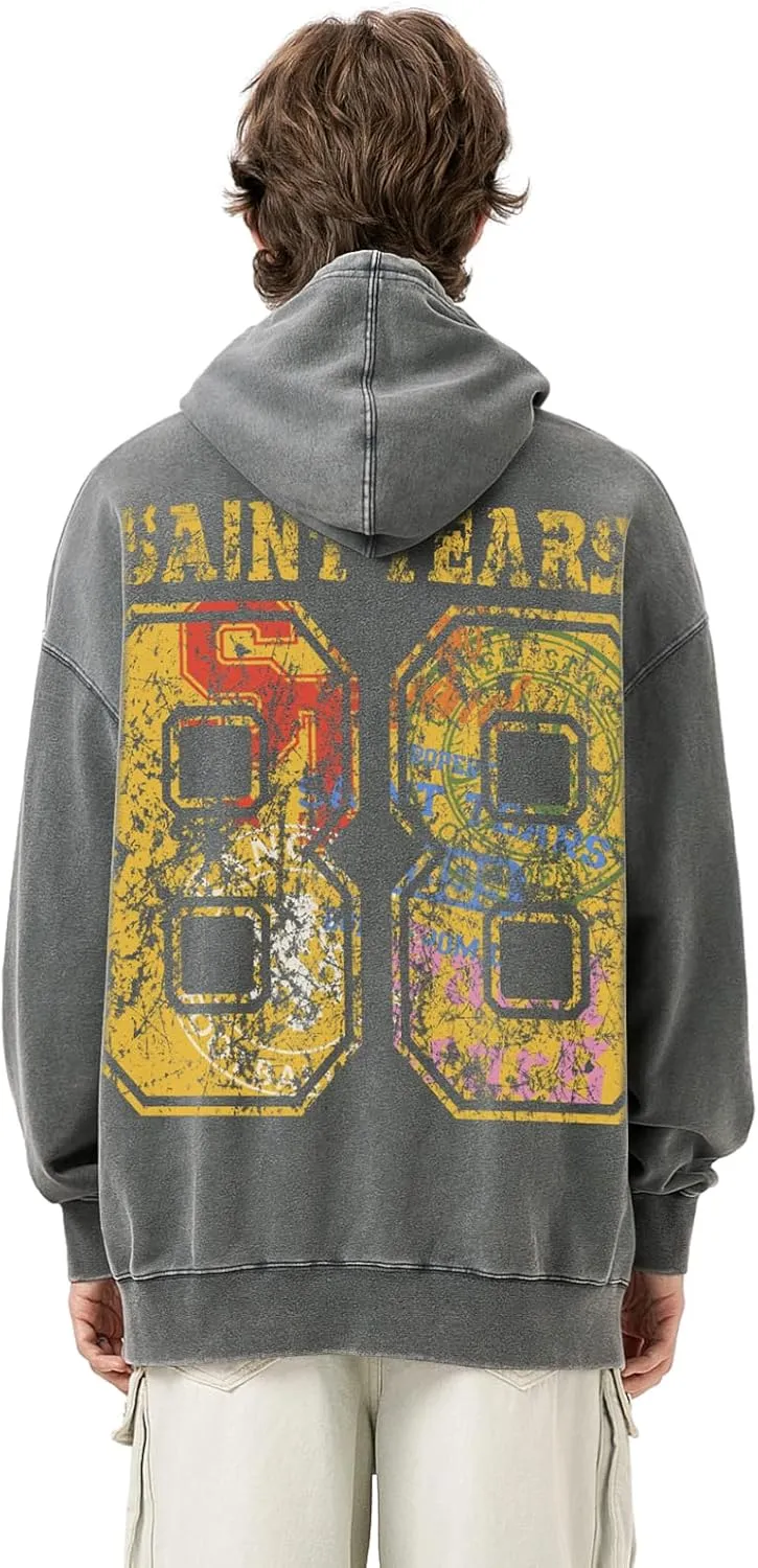 Men's 3D Graphic Print Hooded Casual Oversized Hoodies Pink&Grey Mix Special Color Long Sleeve For Unisex
