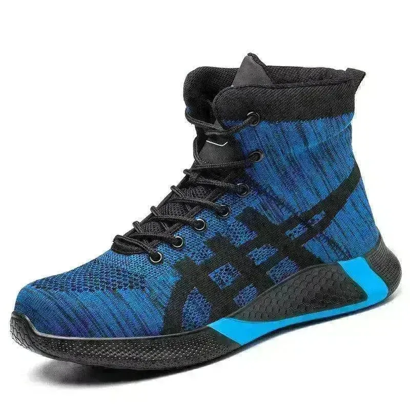 Men's Anti Smash Anti Puncture Work Warm Thickened Lace-up Safety Shoes