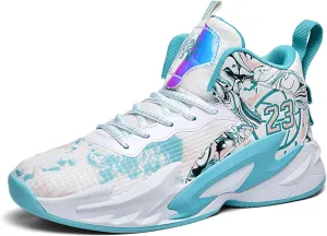 Men's Basketball Shoes Anti-Slip and Wear-Resistant Soles Running Shoes Graffiti Design Fashionable Sports Shoes
