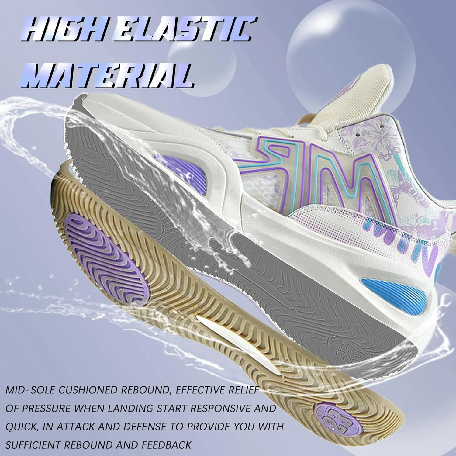 Men's Basketball Shoes Fashionable Breathable Anti Slip Sports Shoes Outdoor Running Fitness Training Shoes