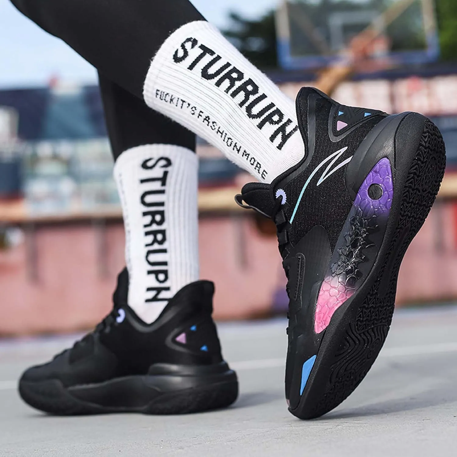 Men's Basketball Shoes Outdoor Running Shoes Breathable Anti-Slip Rebound Fitness Shoes Classic Sneakers