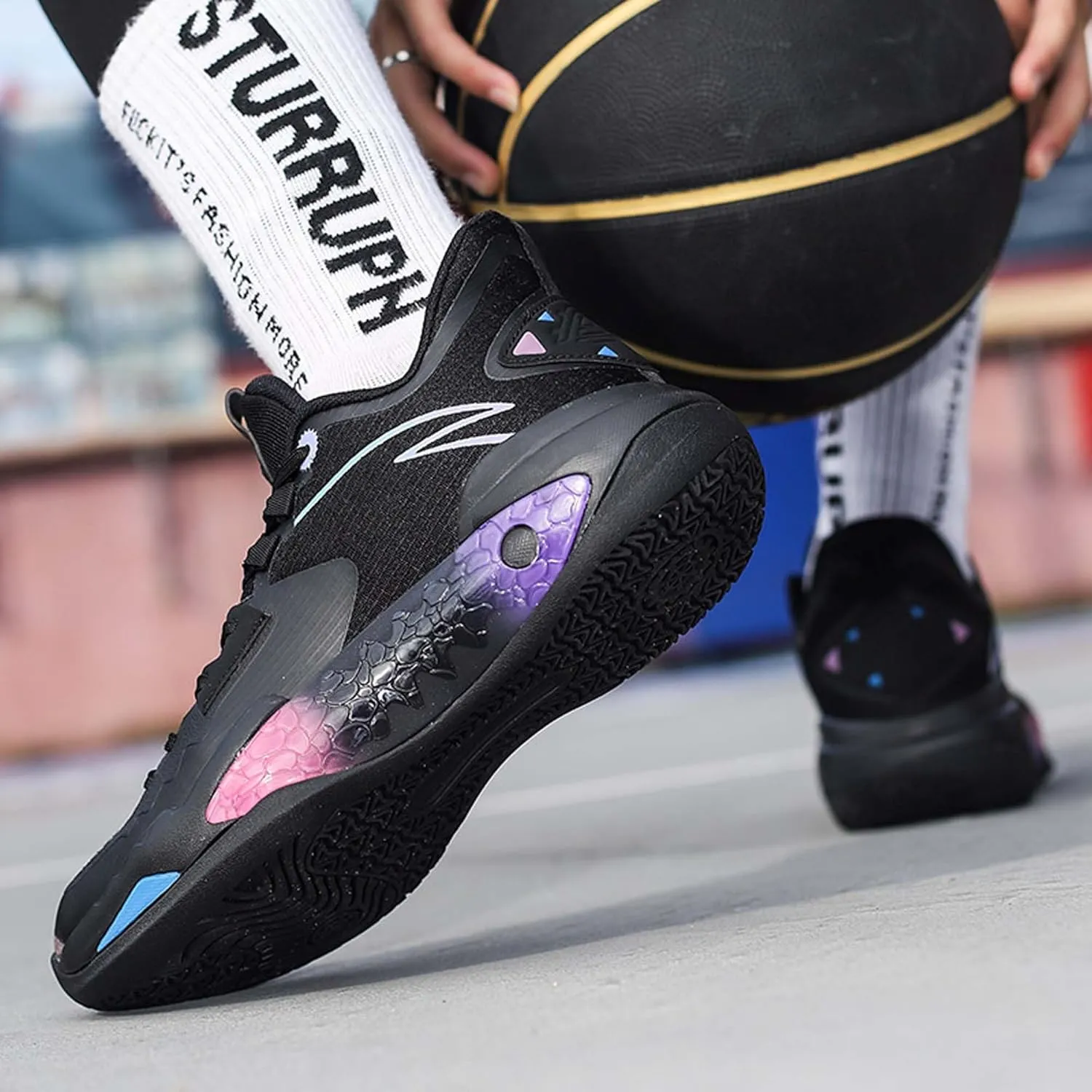 Men's Basketball Shoes Outdoor Running Shoes Breathable Anti-Slip Rebound Fitness Shoes Classic Sneakers