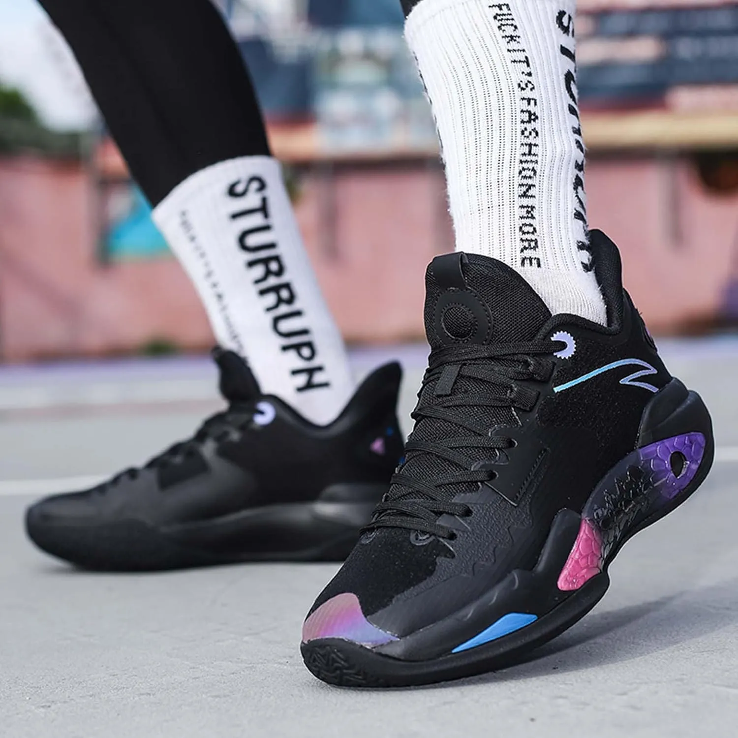 Men's Basketball Shoes Outdoor Running Shoes Breathable Anti-Slip Rebound Fitness Shoes Classic Sneakers
